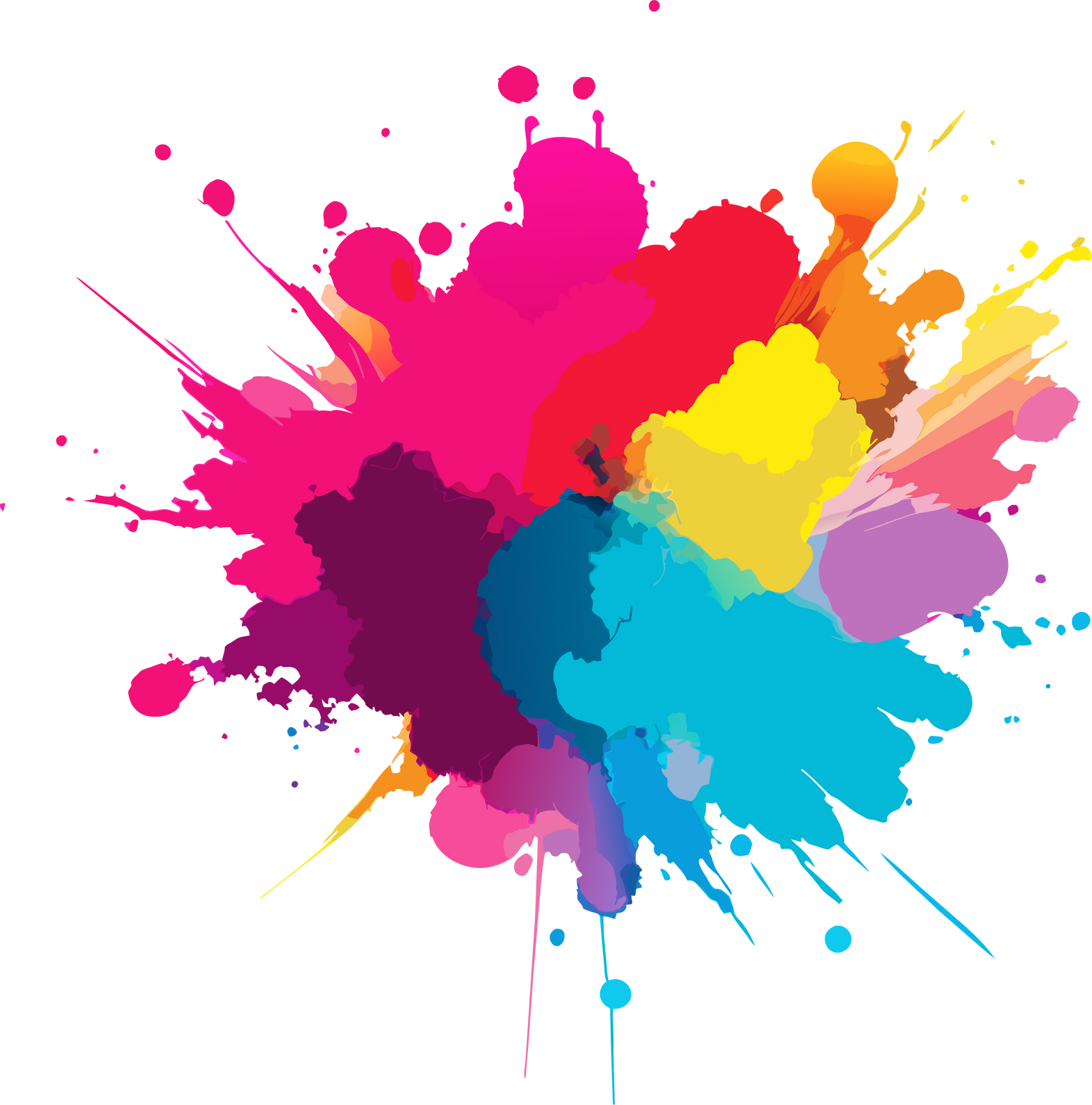 Colorful watercolor splash splatter stain